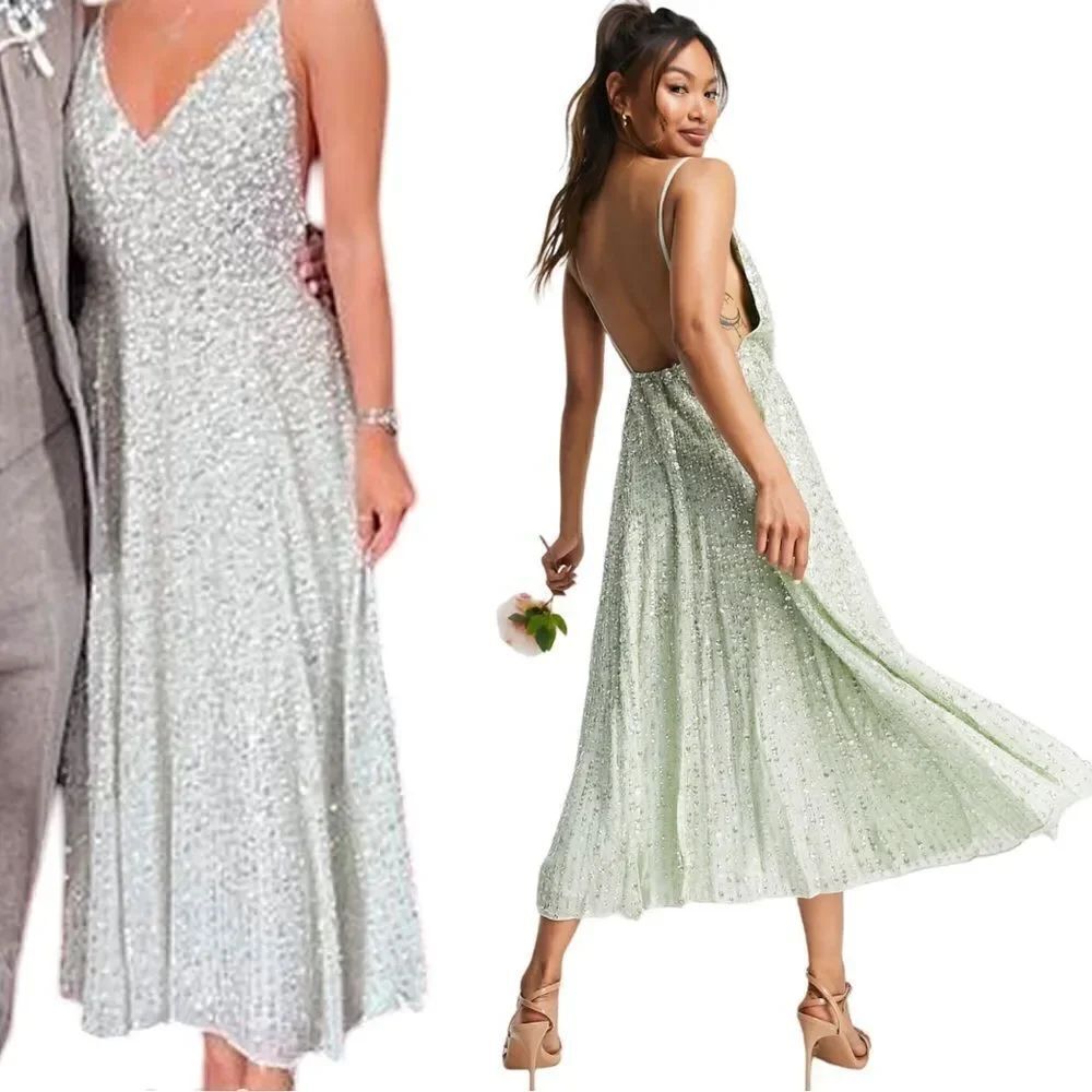 ASOS Bridal Collection | Embellished Backless Cami Midi Dress